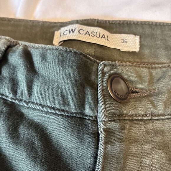 Lcw Casual Women’s Solid Olive Green Mid Rise Skinny Jeans Denim 36 4 Small - Picture 3 of 4